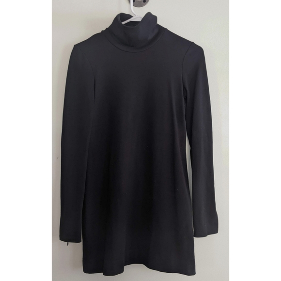 Theory Dresses & Skirts - Theory Black Mock Neck Viscose Dress with Zip Sleeves Size Small